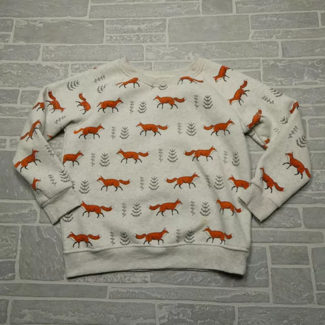 LA Soul Sweater Womens Large Fox Print Sweatshirt Crew Neck Fleece Boxy