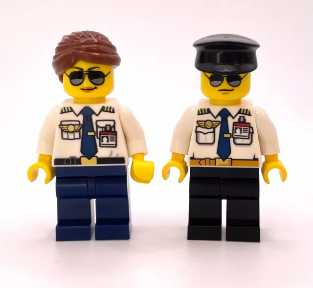 LEGO City - 2 x Pilot Minifigures - Great Condition, Collectible