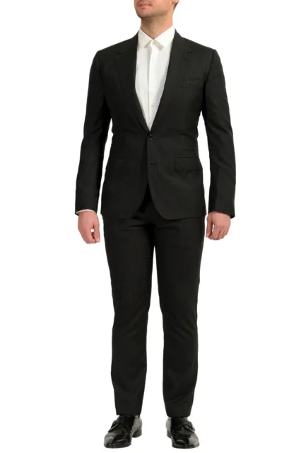 Dolce & Gabbana Men's "Sicilia" Black Wool Silk Two Button Suit US 38 IT 48