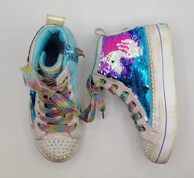Skechers girls 11 Flip Kicks Unicorn 314550L Sneakers Sequins