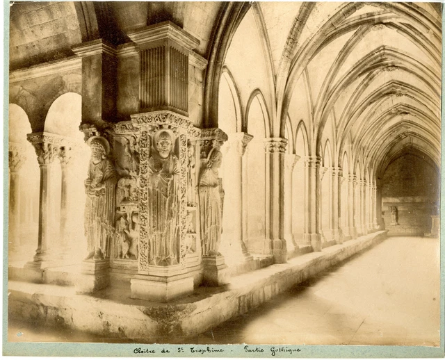 Photographie Vintage Tirage Albuminé - Cloître De Saint-Trophime à Arles, Circa 1880 - 20x26 Cm