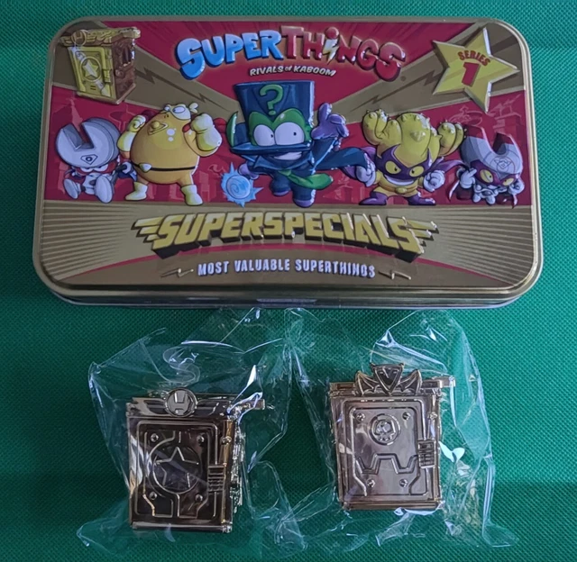 SUPERTHINGS Serie 1 Scatola Di Latta Gold – 9 Personaggi Esclusivi Inclusi Enigma (Ultra-Raro) E Nascondigli Segreti Dorati