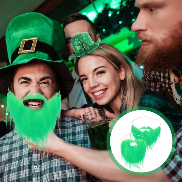 4 pz barba verde falsi baffi oggetti di scena per foto di festa