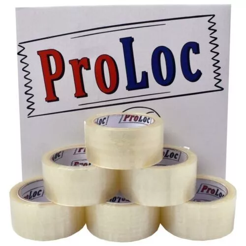 Set of 72Roll Pro-Loc Branded LOW NOISE CLEAR Packaging Parcel Tape