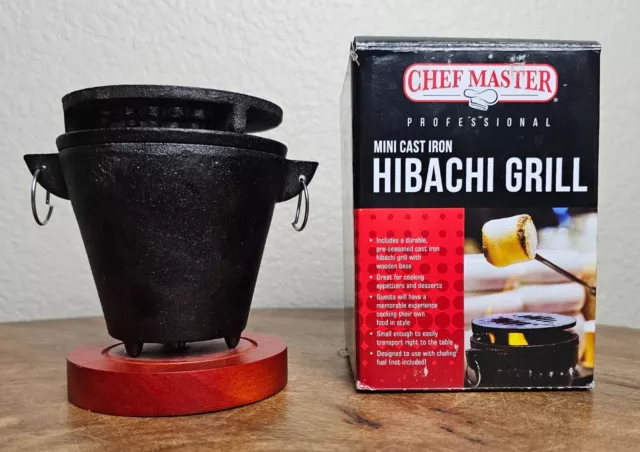 Chef-Master 90206 Cast Iron Mini Hibachi Grill Black