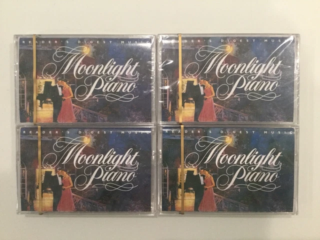 💥💥💥Readers Digest Moonlight Piano Romantic Set Of 4 Cassettes NEW