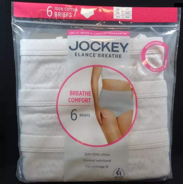 JOCKEY ELANCE BREATHE Cotton Pointelle Womens Size 7 French Cut