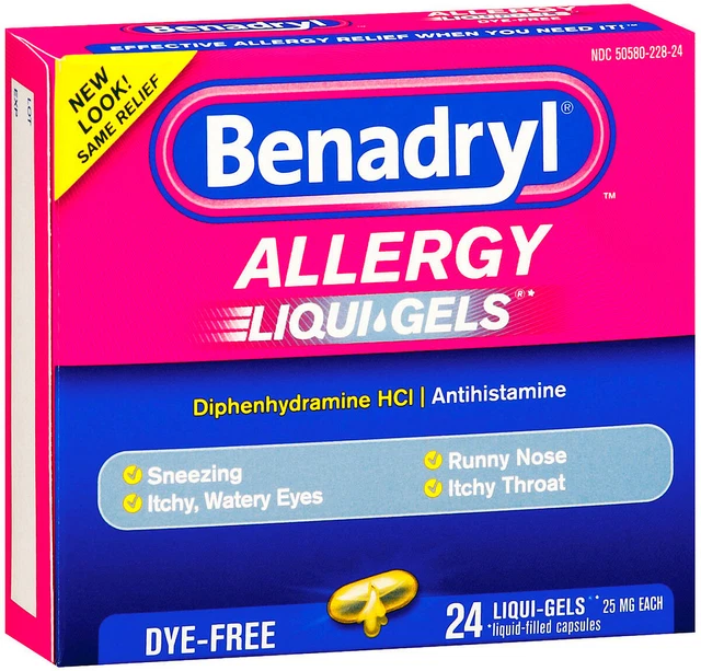 BENADRYL ALLERGY LIQUI Gels Diphenhydramine HCI ANTIHISTAMINE Liquid