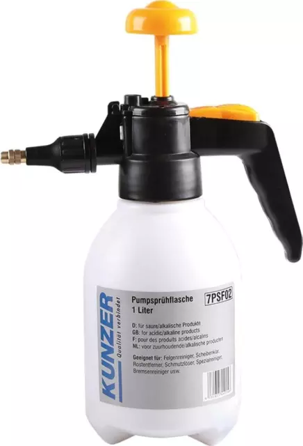 KUNZER 7PSF02 Pumpsprühflasche Manuell - 1L Füll-Volumen - Viton-Dichtring: Säur