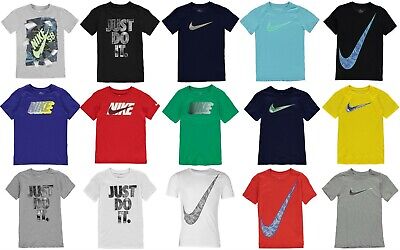 New 2023 Boys Nike Cotton Swoosh Just Do It T Shirt Top Size Age 7-15 NEW COLOUR