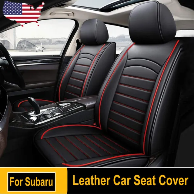 PU Leather Car Seat Covers 2 Front Automotive Seat Cushion For Subaru Breathable