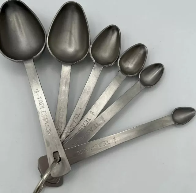 6 Piece Set of AMCO Rustproof 18/8 Stainless Steel MeasuringSpoons