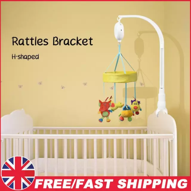 Rotating Baby Crib Rattle Toy Clip Bracket Infant Bed Stroller Bell Hanging Rack