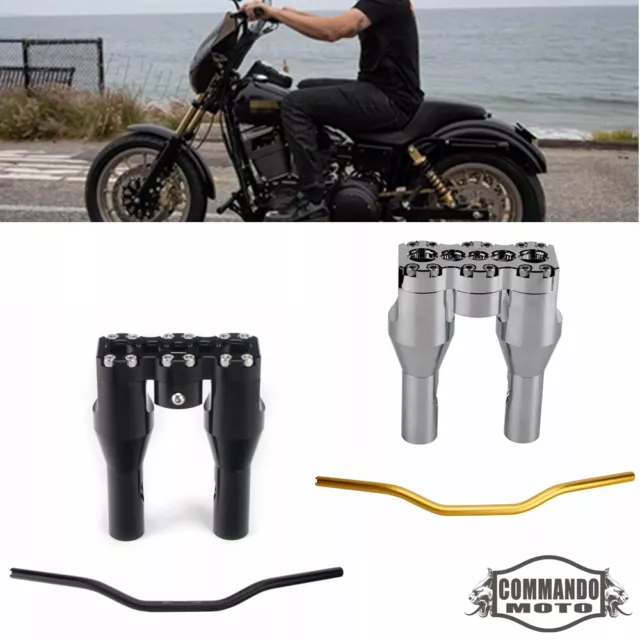 Club Style 1" Handlebar & Riser Kit For Harley Dyna Softail Sportster Iron 883