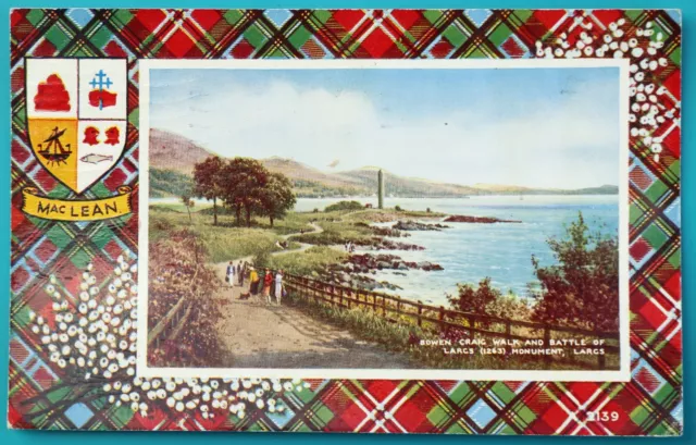 Royal Stewart Tartan Loch Lomond From Rowardennan Scotland Postcard c1951