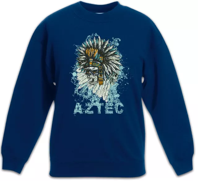 Dead Aztec Chief Kids Boys Pullover Native American Axe Tomahawk Headman Indian