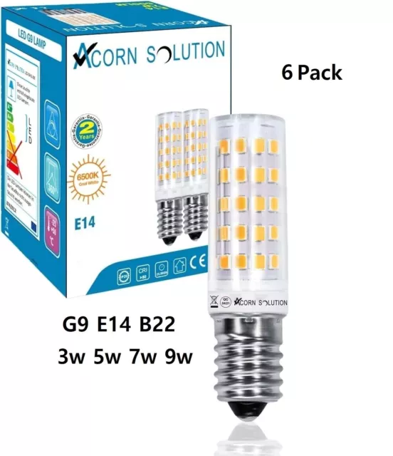6 X LED Corn Light Bulb E14 E27 B22 G9 Screw Ultra Bright Warm White 3W-5W-7W-9W