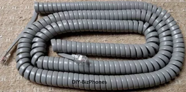 Generic Light/Medium Gray Long Handset Phone Curly Cord Receiver Landline 25 Ft