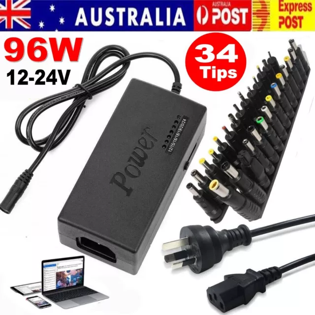 96W 12-24V Universal Power Supply Charger Laptop Notebook Power Adapter 34 Tips