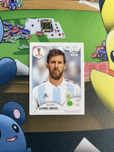 2018 Panini Russia FIFA World Cup Stickers Lionel Messi Argentina Pink Back