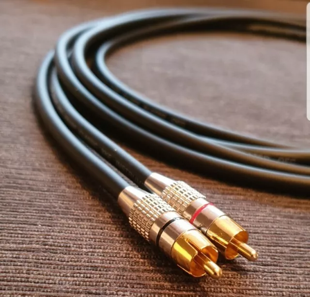 1M Custom #Van Damme# Ultra# Ofc Silber Audiophile Grade Rca Phonokabel Leads 2