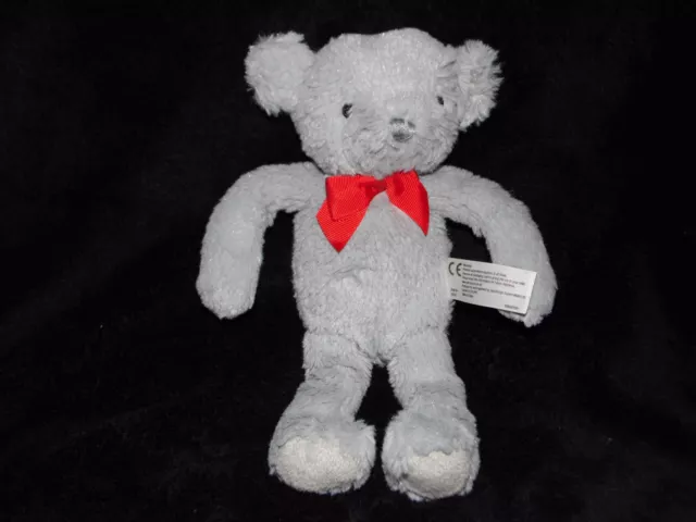 Sainsburys teddy bear soft toy grey comforter red ribbon