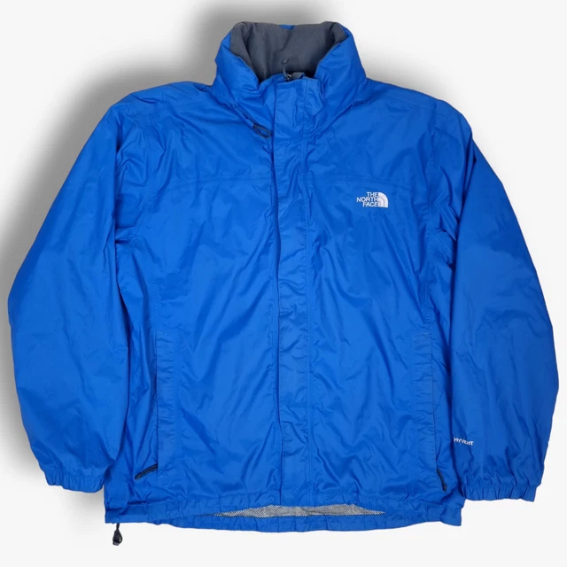 The North Face HyVent Rain Jacket Coat Large L Mens Blue Full Zip Lightweight