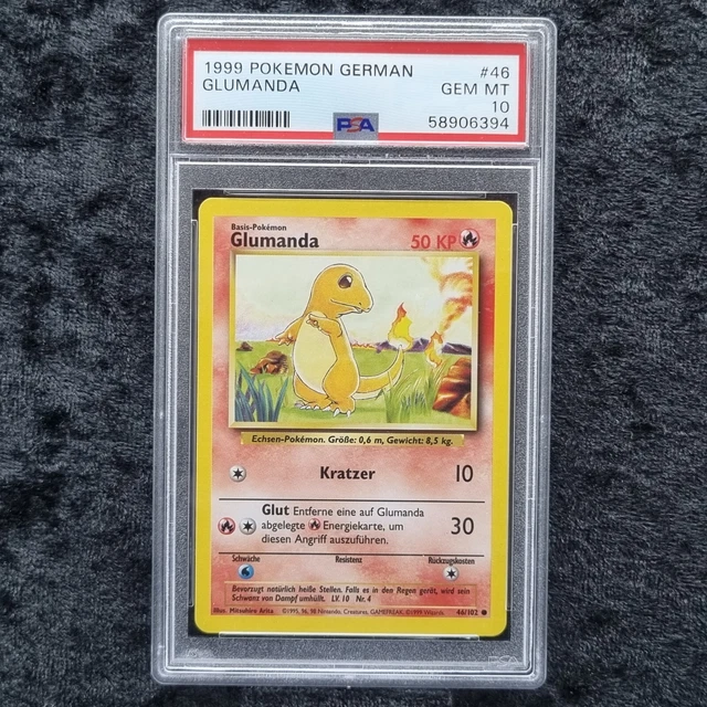 Pokemon Karten PSA 10 Glumanda Sammelkarten Base Set German