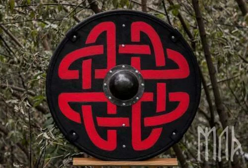 MEDIEVAL LARP WARRIOR Wood & Steel Viking Round shield Armor Templar ...