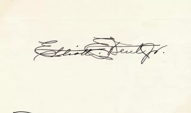 Major Elliott E. Dent Signed Index Card (WWII Ace Pilot)