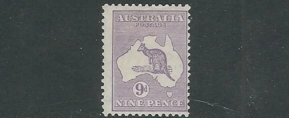AUSTRALIA 1913 KANGAROO (Scott 9 9d wmk wd cwn/wd A) F MH