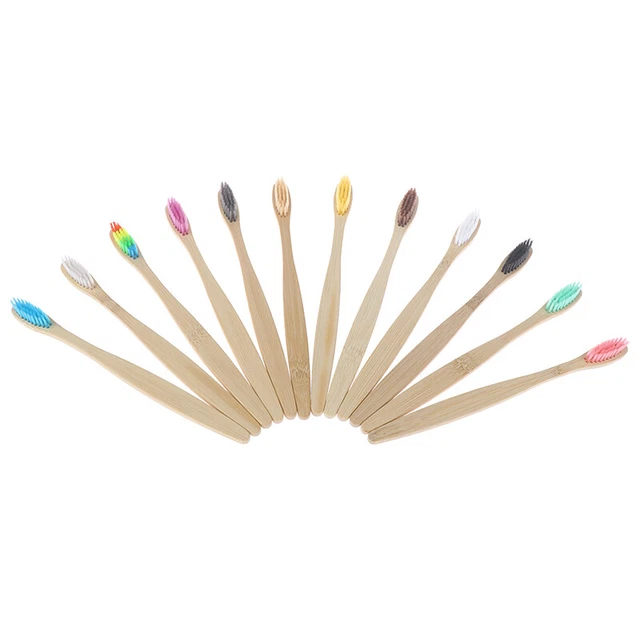 12p tavolo spazzolino da denti in bambù puro naturale spazzolino da denti capelli morbidi Eco Friend GF LM❤