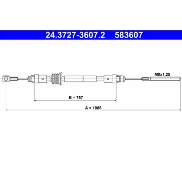 Seilzug Feststellbremse ATE 24.3727-3607.2 für Opel Renault Movano B Master III