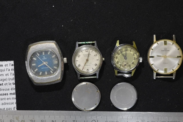 Lot De 4 Montres à Gousset Anciennes - Pour Pièces Ou Collection, Mécanique, Cadran émaillé