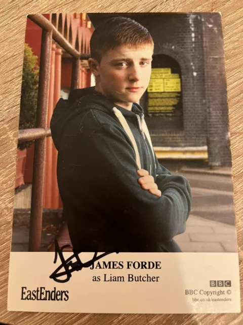 BBC EastEnders JAMES FORDE as Liam Butcher Hand Signed Cast Card Autograph