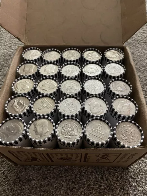 One Unsearched Half Dollar Roll - Bank Wrapped Coin Rolls. Best Price!!