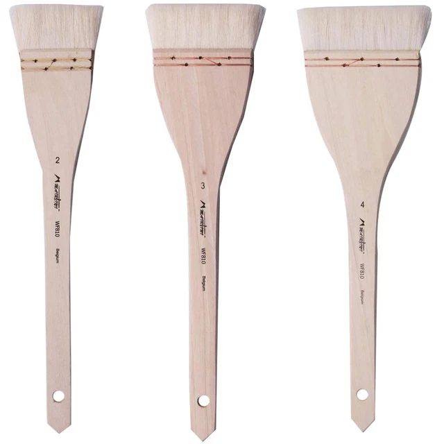 3 piezas Cepillos Cerdas para el Cabello de Oveja Cepillo de Lavado Pintura Fina Cepillo de Acrílico Pintura