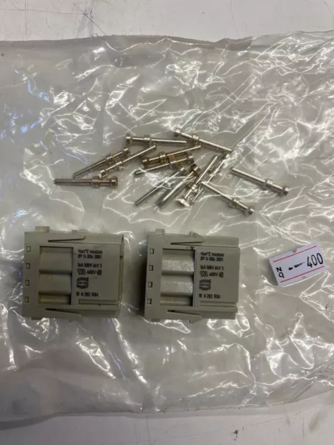 2 Pack - Harting HAN-E Male Connector Module 16 A 500 V pc gf20