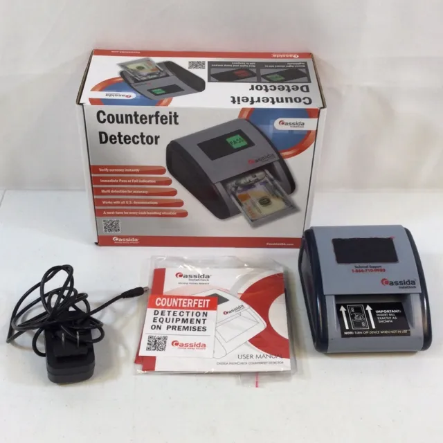 Cassida InstaCheck Gray Digital Easy Read Automatic Counterfeit Detector Used