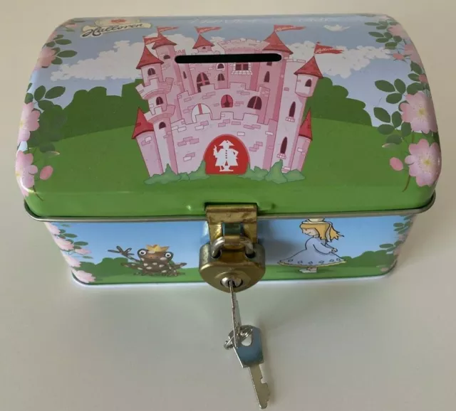 Schatztruhe +++ Sparbüchse +++ Geldtruhe  aus Blech     Motiv: Prinzessin Schloß