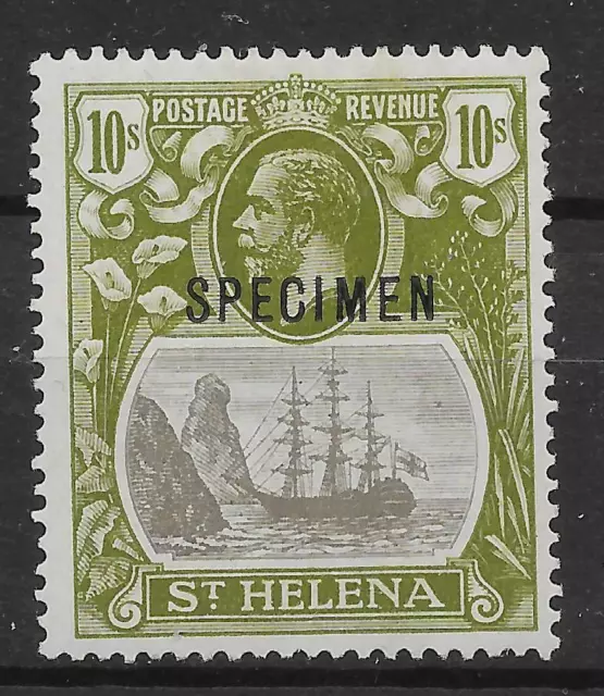 ST.HELENA SG112s 1922 10/= GREY & OLIVE-GREEN MTD MINT SPECIMEN