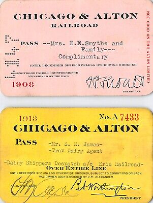 ( 2 Items )  Chicago Alton Lines Railroad Railway Rr Rwy Pass H