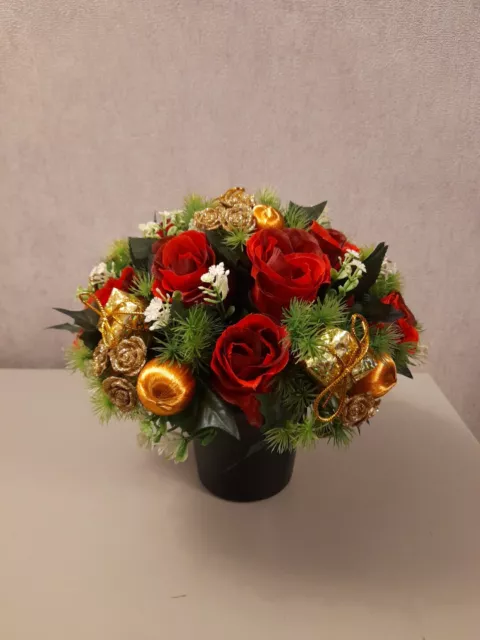 Vaso per tomba di Natale fiore artificiale