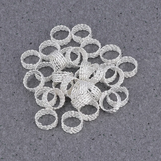 30 PIEZAS Mujer Dreadlock Accesorios Dreadlocks Perlas Mezclado Plata
