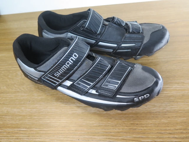 BLACK/SILVER SHIMANO SH-M121G SPD CYCLING SHOES (no cleats!)  MEN UK SIZE 11 6