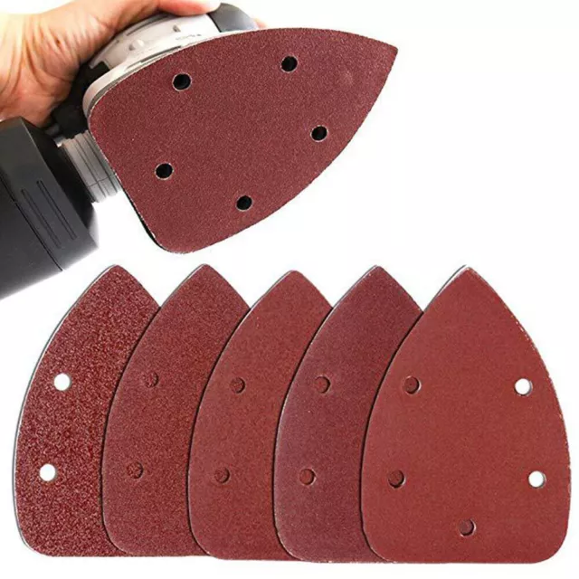 Mouse Sanding Sheet Hook and Loop Palm Sander Pad Triangle Sandpaper 40-400 Grit