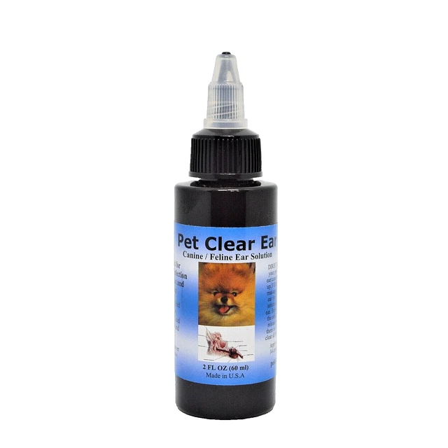 PET CLEAR EAR Drops Yeast Fungus Infection Bacteria Cat Dog Medicine