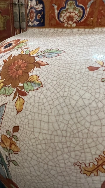 GORGEOUS Vintage CHINESE Floral Motif Porcelain LAMP - Large Urn 9