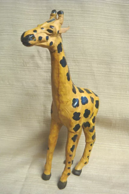UNIQUE Handcrafted LEATHER GIRAFFE 12" Tall 2