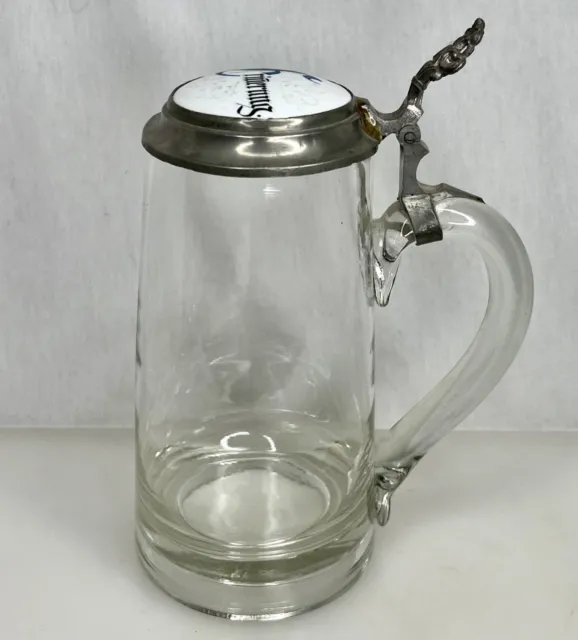 Antique German Glass 1L Stein Tankard - 89749